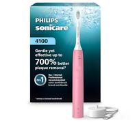 Philips Sonicare Spazzolino Elettrico Ricaricabile 4100, con Sensore di Pressione, 2 Impostazioni di Intensità, SmarTimer e QuadPacer, Durata Batteria 14 Giorni, Rosa Intenso, Modello HX3681/26