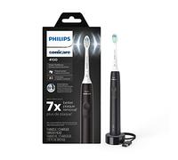 Philips Sonicare Spazzolino Elettrico Ricaricabile 4100, con Sensore di Pressione, 2 Impostazioni di Intensità, SmarTimer e QuadPacer, Durata della Batteria 14 Giorni, Nero, Modello HX3681/24