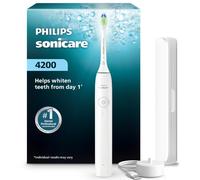 Philips Sonicare Spazzolino elettrico serie 4200, spazzolino sonico con sensore di pressione, 3 livelli di intensità, funzione EasyStart, SmarTimer e QuadPacer, autonomia di 14 giorni, custodia da