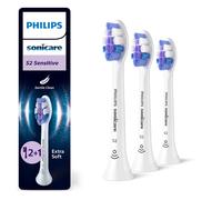 Philips Sonicare HX6052/07 Pack da 2 Testine di Ricambio S Sensitive per Spazzolino Elettrico Sonico, Per Denti Sensibili, Bianco