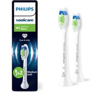 PHILIPS Sonicare W2 Optimal White, testine di ricambio originali, bianco, confezione da 2, HX6062/87, Nuovo, 2 Testine