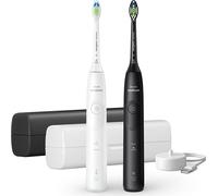 Philips Spazzolino Elettrico Ricaricabile Sonico Set 2 Pezzi con Custodia e Caricatore colore Nero e Bianco - HX7119/02