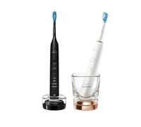 Philips DiamondClean 9000 Sonicare Spazzolini Elettrici Sonici con App, confezione da 1 Spazzolino Bianco e 1 Spazzolino Nero HX9914/57