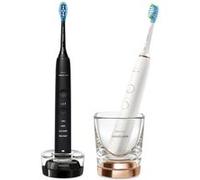 Philips DiamondClean 9000 Sonicare Spazzolini Elettrici Sonici con App, confezione da 1 Spazzolino Bianco e 1 Spazzolino Nero HX9914/57