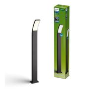 Philips Splay paletto luminoso da esterno, 800 lm, 2700 K, PowerShield, IP44 resistente alle intemperie, durevole, alluminio, lunga durata, LED integrato, grigio antracite
