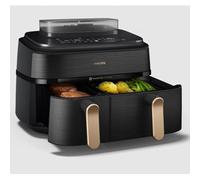 Philips Steam Airfryer 5000 Series Dual Basket - Airfryer & Vapore in un unico dispositivo, 9 l, tecnologia RapidAir Plus, 19 funzioni di cottura, 90% in meno di grasso, 2 cestini, pulizia a vapore