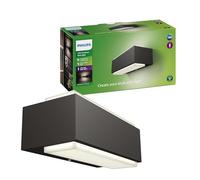 Philips Stratosphere Applique LED da esterno, Antracite, Confezione da 2 | Luce bianca calda, 9 W, 1000 lm, 2700 K, Resistente a intemperie, Luce verticale, LED integrato