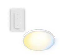 Ceiling Telecomando Philips Superslim, 5 Scene Illuminaz. Preimp., Regolaz. Profonda Luminosità fino all'1%, Facile da Controllare, Facile da Installare, Design Sottile, 22 W, Rotondo, Bianco