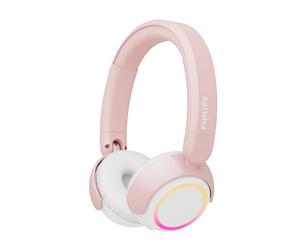 PHILIPS TAK4200PK Serie 4200 Cuffie pieghevoli per bambini on-ear wireless a volume limitato, Condivisione audio, Cavo USB-C incluso - Rosa