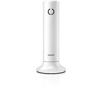 Philips Telefono Cordless Linea M4501W/01 Singolo Telefono DECT - Display da 1'6" - Rubrica - Identificativo Chiamante - Ampio Raggio - Bianco
