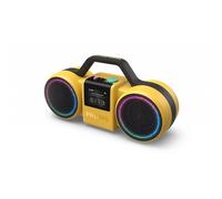 PHILIPS The Roller Wireless Speaker TAMS60Y - 120W max, Bluetooth 6.0, impermeabile IP67, batteria 24h, suono stereo, design retrò, Auracast, USB-C, luci LED - Giallo