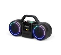 PHILIPS The Roller Wireless Speaker TAMS60B - 120W max, Bluetooth 6.0, impermeabile IP67, batteria 24h, suono stereo, design retrò, Auracast, USB-C, luci LED - Nero
