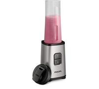 Philips To-Go HR2600/80 - Mini frullatore (350 W, 28.000 giri/min., capacità 0,7 l, borraccia lavabile in lavastoviglie), colore: Argento