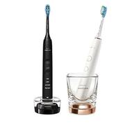 Philips DiamondClean 9000 Sonicare Spazzolini Elettrici Sonici con App, confezione da 1 Spazzolino Bianco e 1 Spazzolino Nero HX9914/57