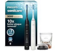Philips DiamondClean 9000 Sonicare Spazzolini Elettrici Sonici con App, confezione da 1 Spazzolino Bianco e 1 Spazzolino Nero HX9914/57
