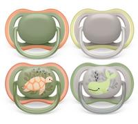 Philips Avent ultra air ciuccio - 4 ciucci leggeri e traspiranti per bambini di età compresa tra 6 e 18 mesi, senza BPA, con custodia da trasporto per sterilizzatore (modello SCF085/66)