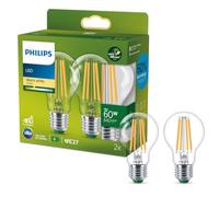 Philips Lighting LED Lampadina a Goccia Classe A Efficent, 2 Pezzi, 60W, E27, Luce Bianca Calda