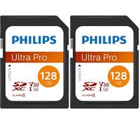 Philips Ultra Pro SDXC Card 128 GB UHS-I U3, velocità di lettura fino a 100 MB/s, V30, scheda di memoria per fotocamere, tablet, PC, lettore di schede, video 4K UHD (Confezione da 2)