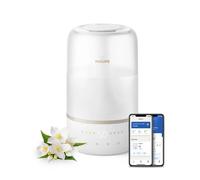 Philips Umidificatore d'aria Serie 1000 compatto, con nebulizzazione Sky High, 32 ore di autonomia, serbatoio da 3L, impostazioni Sleep e luce notturna, per ambienti fino a 41 m² (HU1510/03)