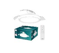 Philips Bliss Ventilatore a Soffitto con Pale Retrattili e Lampadina LED, 3 Pale, Pala Aperta 106 cm, 4.500 lm, Luce Bianca Tunabel 3.000-6.500 K, Regolabile Fino al 5%, Telecomando Incl., Bianco