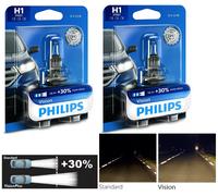 Philips Vision 30% H1 55W Due Lampadine Testa Luce Ricambio Spina Play Alto Beam