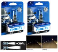 Philips Vision 30% H1 55W Due Lampadine Nebbia Luce Ricambio Spina Play Lampada