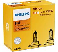Philips Vision DuoPack Lampadine Alogene H4 60/55W 12V +30% 2 Pezzi
