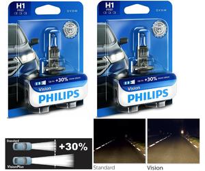 Philips Visione 30% H1 55W Due Lampadine Testa Luce Ricambio Spina Giocare Alto