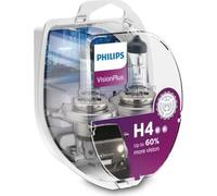 2x Philips VisionPlus Duobox H4 Alogena Fino 60% più Luminosa 60/55W