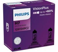 Lampada alogena PHILIPS H7 VisionPlus Plus 60% 12V/55W, 2 pezzo