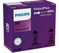Lampada alogena PHILIPS H7 VisionPlus Plus 60% 12V/55W, 2 pezzo