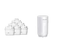 Philips Water Cartucce filtranti sostitutive, 6 unità, compatibili con Brita, riducono MICROPLASTICA, CLORO, LIMESCALLO, METALLI PESANTI & X-Guard On Tap Water Microfiltration Filter Cartridge