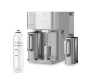 Philips Water Stazione di osmosi inversa, acqua calda e fredda istantanea, fabbricatore di ghiaccio integrato, UV-C, rimineralizzazione, monitor TDS, serbatoio da 6 litri, durata del filtro di 1 anno