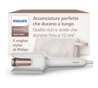 Philips WavePro Styler 9000 - con tecnologia SenseIQ e cilindro regolabile per ricci e onde, tecnologia 360 Shaping per un'acconciatura duratura, bianco seta, con custodia beauty, modello BHB968/10