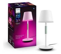 Philips White and Color Ambiance, lampada da tavolo portatile Hue Belle, compatibile con Bluetooth, bianco - Nouvo