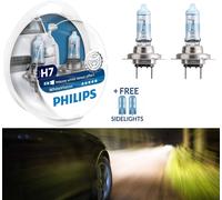 LAMPADE PHILIPS White Vision H7 - 12V 55W + 60% + 2 LUCI DI POSIZIONE W5W