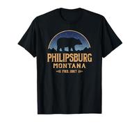 Philipsburg Montana MT Big Sky Country Bear & Montagne Maglietta