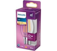 PhilipsLighting LED Lampadina a Filamento Candela, Equivalente a 60 W, E14, Luce Bianca Calda, Non Dimmerabile