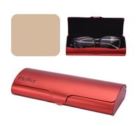 Philley Custodia rigida in alluminio ultra leggero per occhiali miopia per donne e uomini, Pompelmo Rosso, In Mezzo