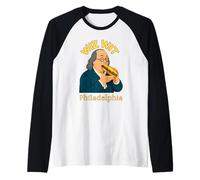 Philly Cheesesteak Wiz Wit Benjamin Franklin Filadelfia Maglia con Maniche Raglan