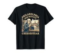Philly Cheesesteaks Wiz Wit Benjamin Franklin Filadelfia Maglietta