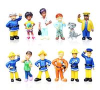 Philoctes 12 Pcs Sam Pompiere Supereroi Figures, Decorazione Torta Pompiere-Mini Figures Set Bambola di plastica Pompiere Regali per Feste di Compleanno per Bambini