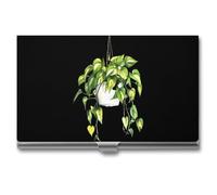 Philodendron Brasil, porta biglietti da visita, sottile, in metallo, per carte di credito, per uomini e donne, 9,4 x 5,6 x 0,8 cm, Stile:, Taglia unica