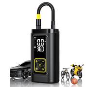 Philoent Compressore d'aria portatile per pneumatici con manometro, 150 psi, per auto, moto, bicicletta, palline, pompa digitale per pneumatici con luce LED, spegnimento automatico