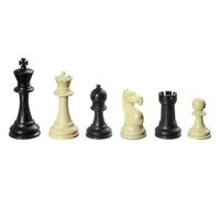 Philos 2012 - Pezzi degli Scacchi piombati, in plastica, Serie Nerva, Altezza del re: 95 mm, Custodia in Poliestere, Colore: Nero/Crema