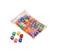 Philos 7272 - Dadi trasparenti, 50 pezzi, colori assortiti