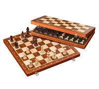 Philos Deluxe Wooden Chess Set with Folding Board and Pieces (475mm Board, 90mm King)
