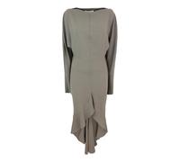 Philosophy di Lorenzo Serafini - Abito Midi Asimmetrico con Volant e Scollo a Barca - - Dresses - Donna - Verde - S