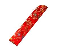 PHILSP Borsa per ventaglio a Mano con Protezione per ventaglio Borsa per ventaglio Pieghevole a Mano con Ricamo Floreale Vintage Rossa