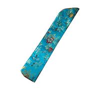 PHILSP Borsa per ventaglio a Mano con Protezione per ventaglio Borsa per ventaglio Pieghevole a Mano con Ricamo Floreale Vintage Blu